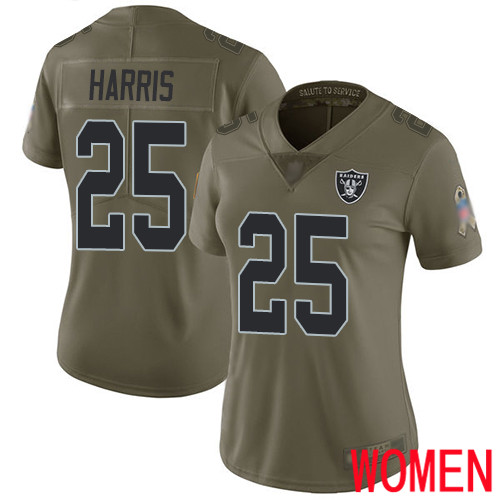 Oakland Raiders Limited Olive Women Erik Harris Jersey NFL Football #25 2017 Salute to Service Jersey